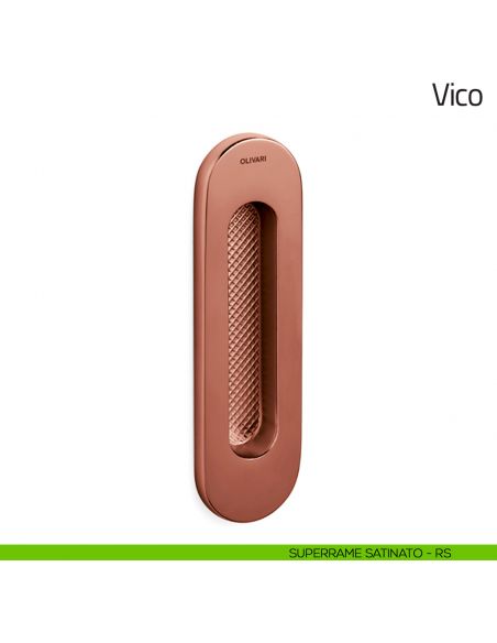 Maniglia per porta scorrevole Vico Olivari senza foro chiave superrame satinato