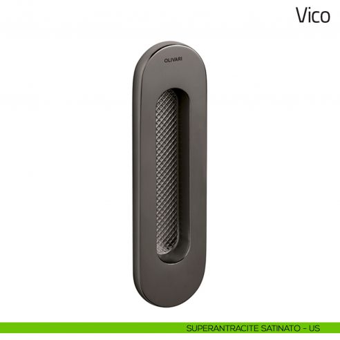 Maniglia per porta scorrevole Vico Olivari senza foro chiave superantracite satinato