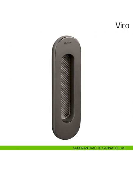 Maniglia per porta scorrevole Vico Olivari senza foro chiave superantracite satinato