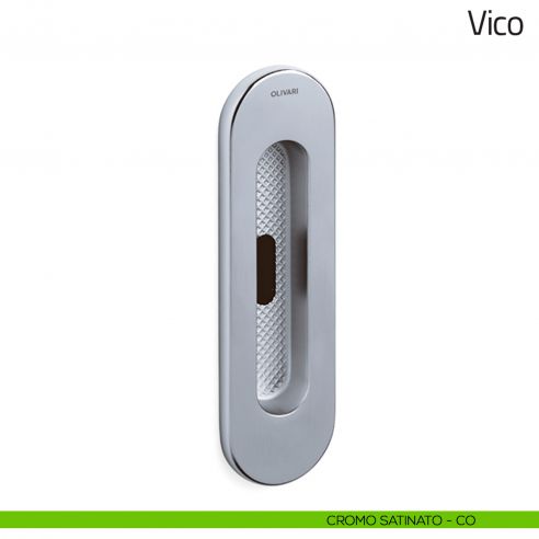 Maniglia per porta scorrevole Vico Olivari con foro chiave cromo satinato