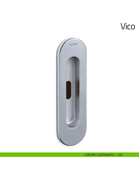 Maniglia per porta scorrevole Vico Olivari con foro chiave cromo satinato