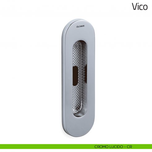 Maniglia per porta scorrevole Vico Olivari con foro chiave cromo lucido