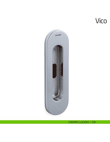 Maniglia per porta scorrevole Vico Olivari con foro chiave cromo lucido