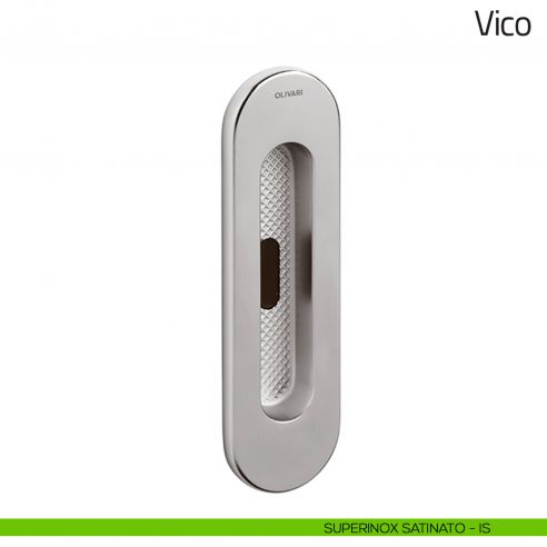 Maniglia per porta scorrevole Vico Olivari con foro chiave superinox satinato
