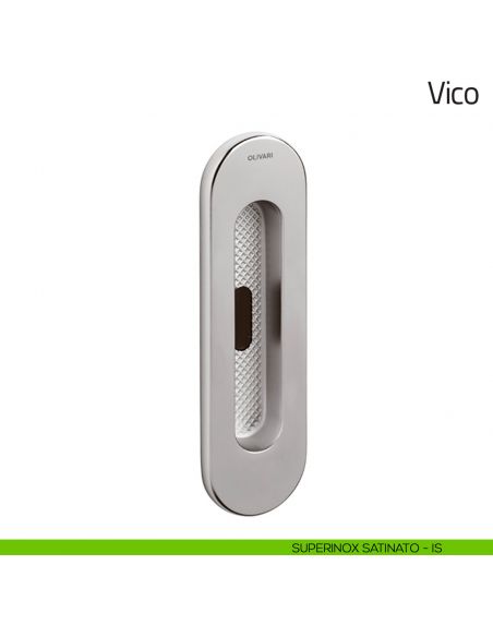 Maniglia per porta scorrevole Vico Olivari con foro chiave superinox satinato