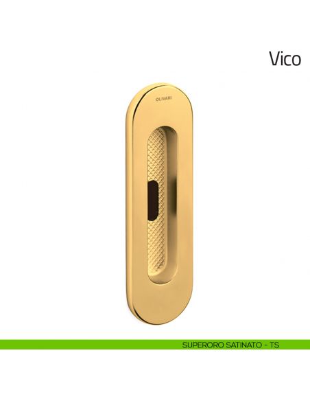 Maniglia per porta scorrevole Vico Olivari con foro chiave superoro satinato