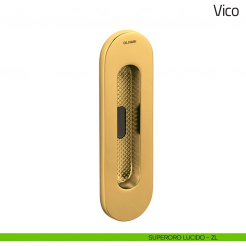 Maniglia per porta scorrevole Vico Olivari con foro chiave superoro lucido