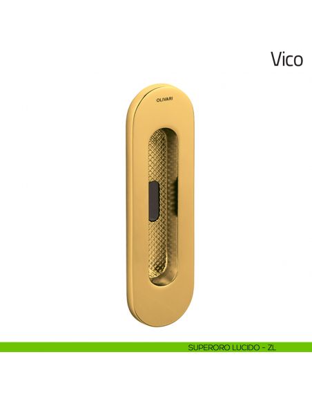 Maniglia per porta scorrevole Vico Olivari con foro chiave superoro lucido