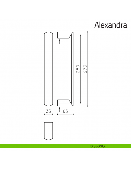 Maniglione per porta Alexandra Olivari disegno