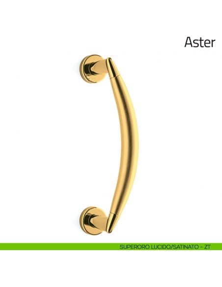 Maniglione per porta Aster Olivari zancato superoro lucido/satinato