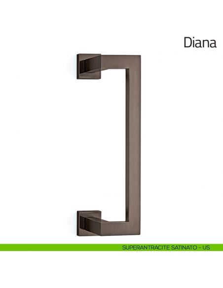 Maniglione per porta Diana Olivari zancato superantracite satinato