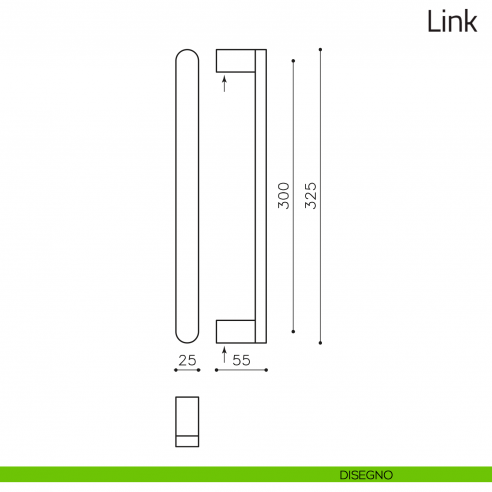 Maniglione per porta Link Olivari disegno