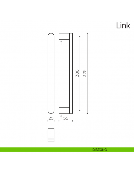Maniglione per porta Link Olivari disegno