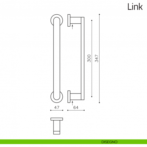 Maniglione per porta Link Olivari disegno