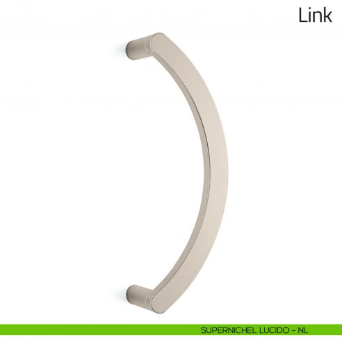 Maniglione per porta Link Olivari zancato supernichel lucido