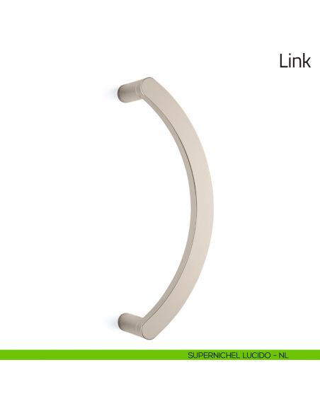 Maniglione per porta Link Olivari zancato supernichel lucido
