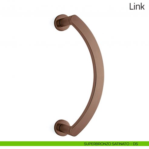 Maniglione per porta Link Olivari zancato superbronzo satinato