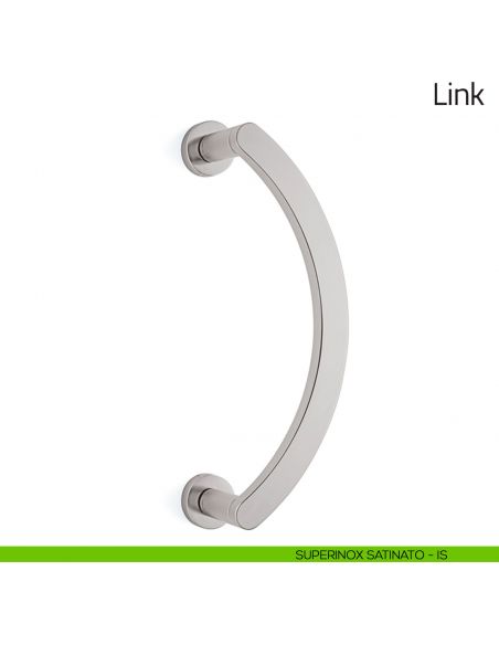 Maniglione per porta Link Olivari zancato superinox satinato