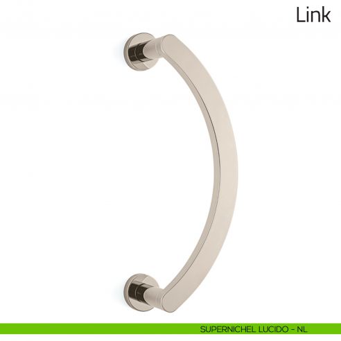Maniglione per porta Link Olivari zancato supernichel lucido