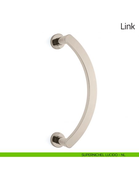 Maniglione per porta Link Olivari zancato supernichel lucido