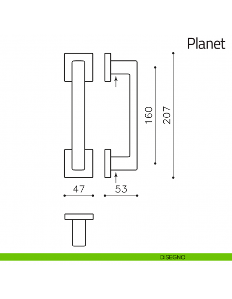 Maniglione per porta Planet Q Olivari disegno