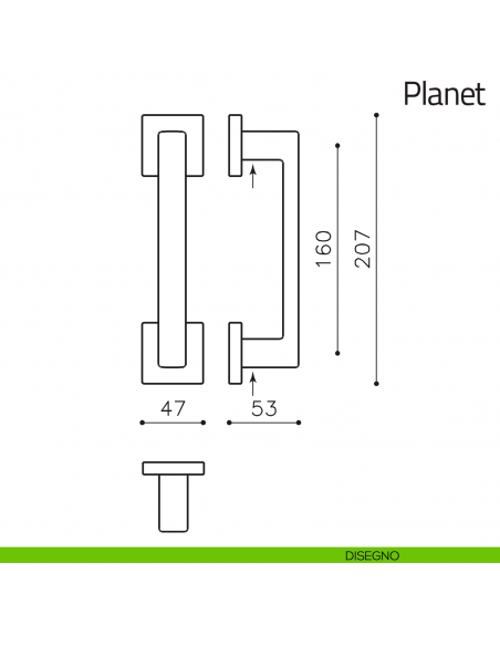 Maniglione per porta Planet Q Bicolor Olivari disegno