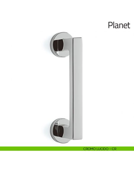 Maniglione per porta Planet Olivari con rosette cromo lucido