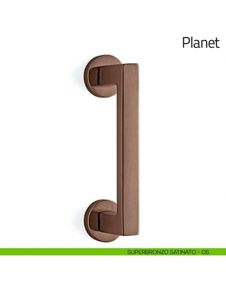 Maniglione per porta Planet Olivari con rosette superbronzo satinato