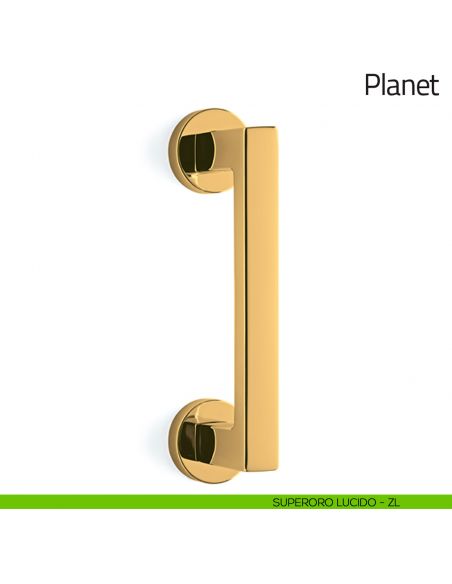 Maniglione per porta Planet Olivari con rosette superoro lucido