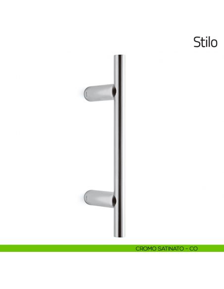 Maniglione per porta Stilo Olivari zancato 338 mm cromo satinato