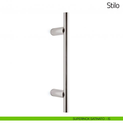 Maniglione per porta Stilo Olivari zancato 445 mm superinox satinato