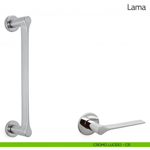 Maniglione per porta Lama Olivari con rosette cromo lucido