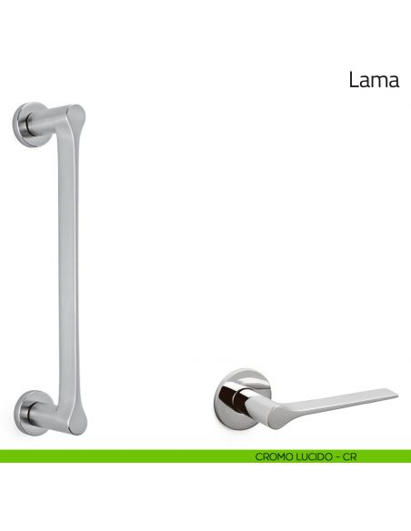 Maniglione per porta Lama Olivari con rosette cromo lucido