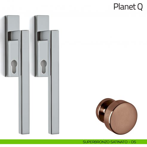Maniglione per alzante scorrevole Planet Q Olivari accoppiato superbronzo satinato