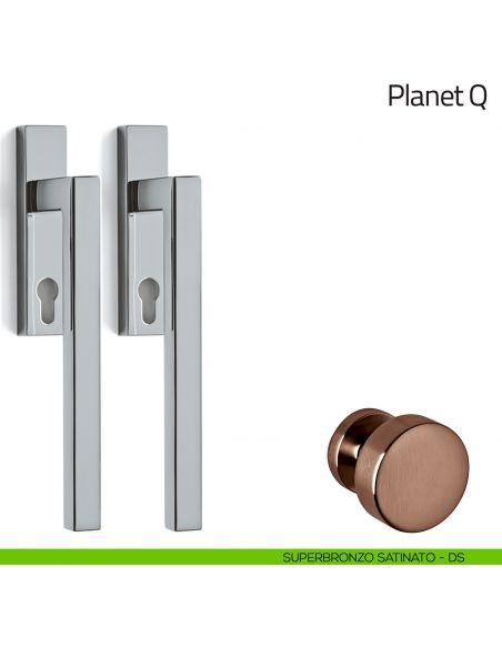 Maniglione per alzante scorrevole Planet Q Olivari accoppiato superbronzo satinato