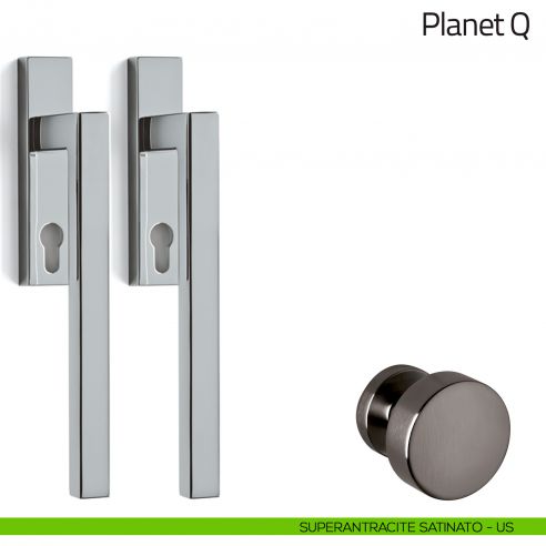 Maniglione per alzante scorrevole Planet Q Olivari accoppiato superantracite satinato