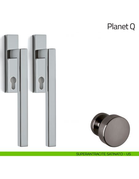 Maniglione per alzante scorrevole Planet Q Olivari accoppiato superantracite satinato