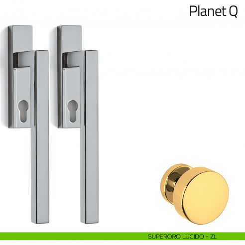 Maniglione per alzante scorrevole Planet Q Olivari accoppiato superoro lucido