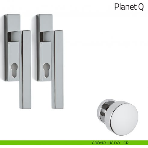 Maniglione per alzante scorrevole Planet Q corto Olivari accoppiato cromo lucido