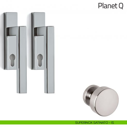 Maniglione per alzante scorrevole Planet Q corto Olivari accoppiato superinox satinato