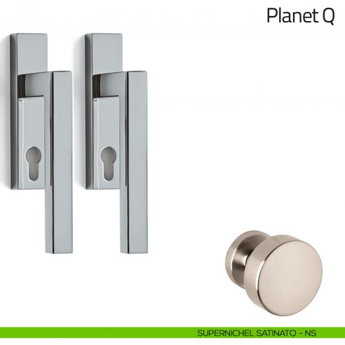 Maniglione per alzante scorrevole Planet Q corto Olivari accoppiato supernichel satinato