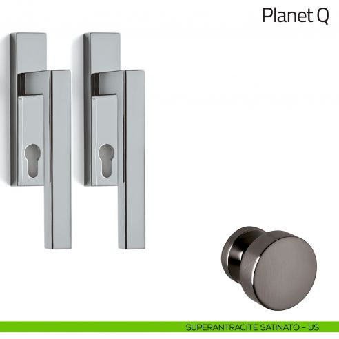 Maniglione per alzante scorrevole Planet Q corto Olivari accoppiato superantracite satinato