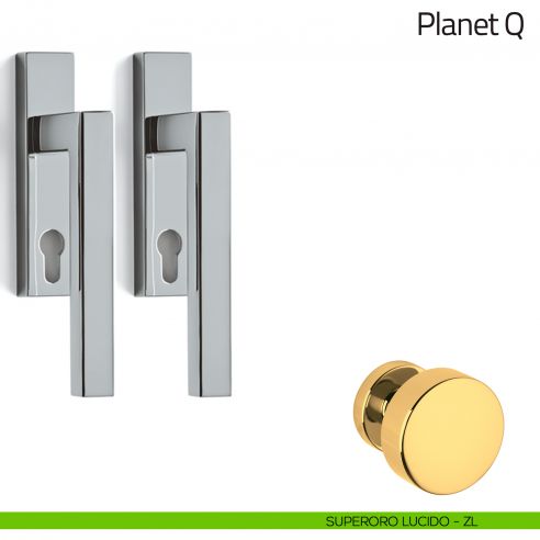 Maniglione per alzante scorrevole Planet Q corto Olivari accoppiato superoro lucido