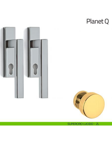 Maniglione per alzante scorrevole Planet Q corto Olivari accoppiato superoro lucido