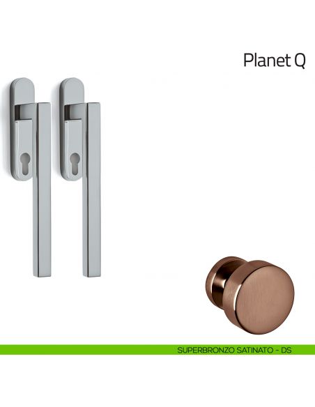 Maniglione per alzante scorrevole Planet Olivari accoppiato superbronzo satinato
