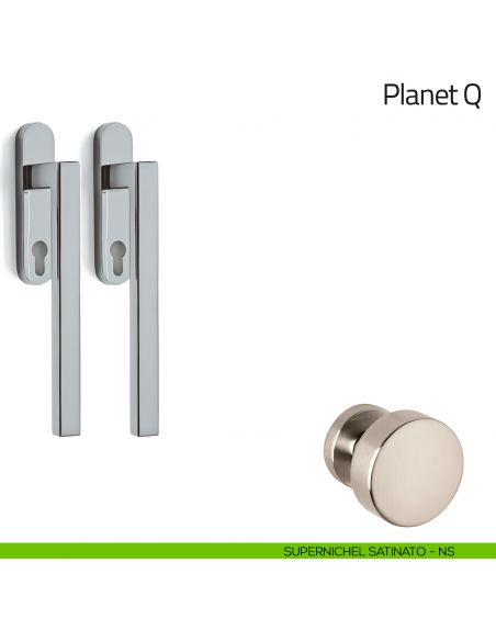 Maniglione per alzante scorrevole Planet Olivari accoppiato supernichel satinato