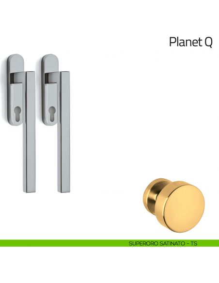 Maniglione per alzante scorrevole Planet Olivari accoppiato superoro satinato