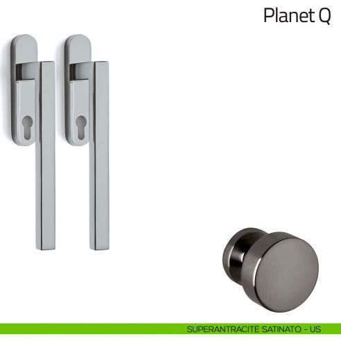 Maniglione per alzante scorrevole Planet Olivari accoppiato superantracite satinato