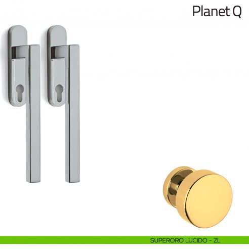 Maniglione per alzante scorrevole Planet Olivari accoppiato superoro lucido