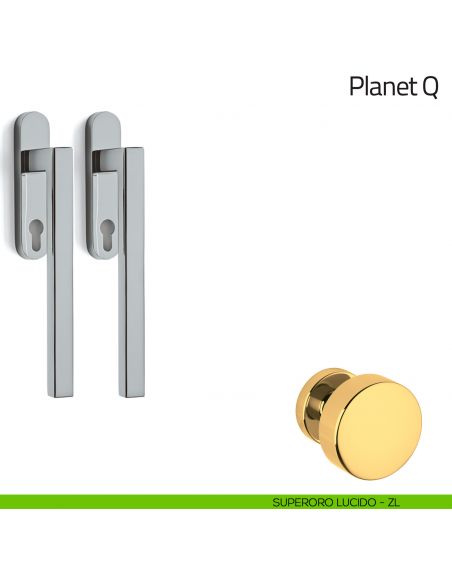 Maniglione per alzante scorrevole Planet Olivari accoppiato superoro lucido
